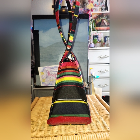 ✨️Vintage Kate Spade Vibrant Striped Shoulder Bag ❤️💛🧡🩷💚🖤 - Picture 5 of 7